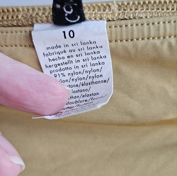 Calvin  Klein Swim Bikini Set Halter Swimwear Antique Gold Dark Yellow size 10 - Picture 6 of 7